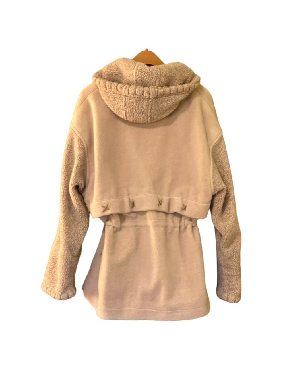 Faux Shearling Women's S/M Jacket Fleece IZZI Outerwear Windbreaker Lining Hood - Picture 2 of 13